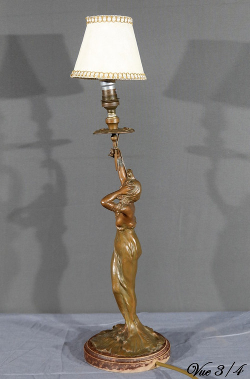 Regulate-Lampe im Jugendstil, signiert C.Rosa – Mitte des 20. Jahrhunderts