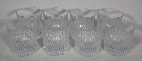 Christofle Set of 8 crystal whiskey glasses  