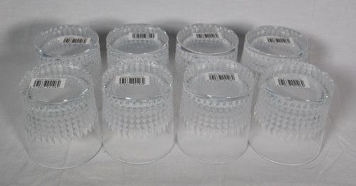 Christofle Set of 8 crystal whiskey glasses  