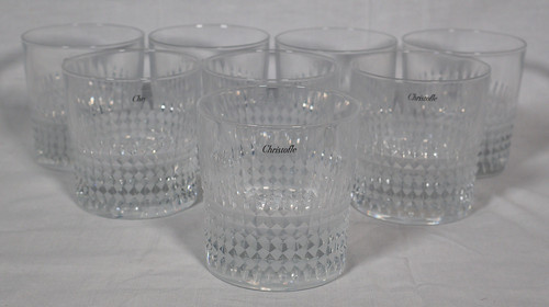 Christofle Set of 8 crystal whiskey glasses  