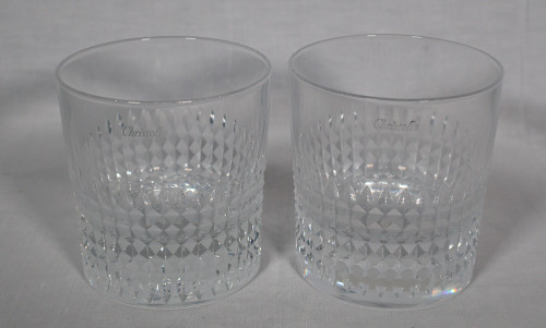 Christofle Set of 8 crystal whiskey glasses  