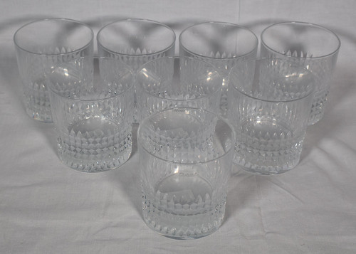 Christofle Set of 8 crystal whiskey glasses  