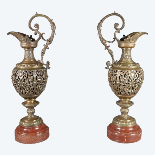 Paire d’Aiguières en Bronze, Art Nouveau – 1910