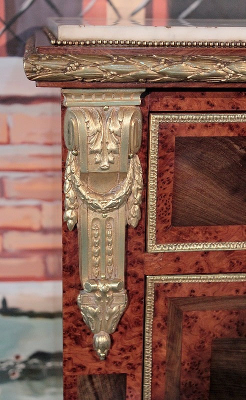 Secretaire in Cedar and Thuya Burl, Louis XVI style, Napoleon III period - 19th century