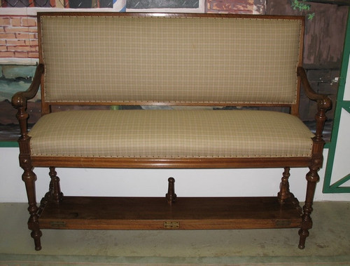 Walnut Billiard Bench - 20th Century