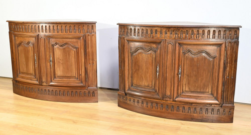 Pair of Important Walnut Property Corners, Regency Style – 18th Century