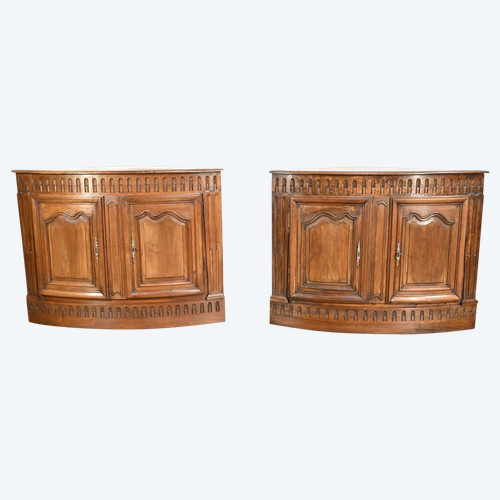 Pair of Important Walnut Property Corners, Regency Style – 18th Century