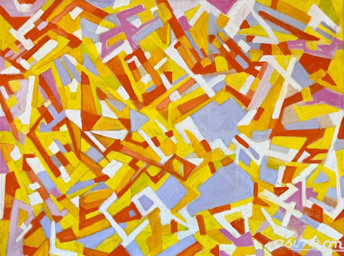 Andrée Simon (1896-1981), Abstract Composition Painting, Oil On Canvas From 1977-1978 II. 