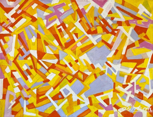 Andrée Simon (1896-1981), Abstract Composition Painting, Oil On Canvas From 1977-1978 II. 