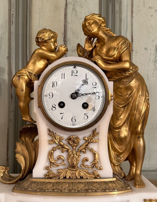 Pendule Horloge De Style Louis XVI Epoque XIXème Vers 1880