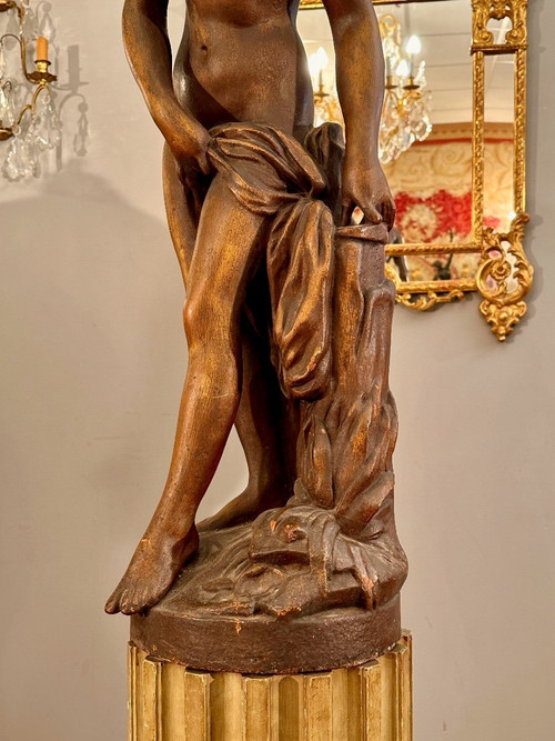 d'Après Etienne Maurice Falconet, Importante Sculpture En Fonte  La Baigneuse  (1716 - 1791)