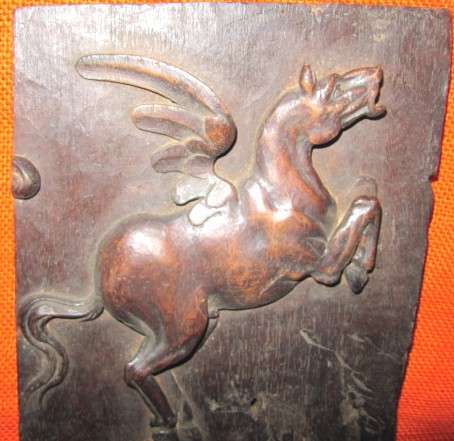 door panel Woodwork decorated with a winged horse (Bellerophon) or (Pegasus) 18th