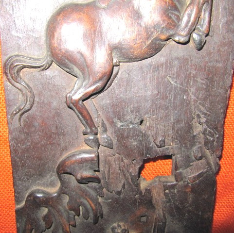 door panel Woodwork decorated with a winged horse (Bellerophon) or (Pegasus) 18th