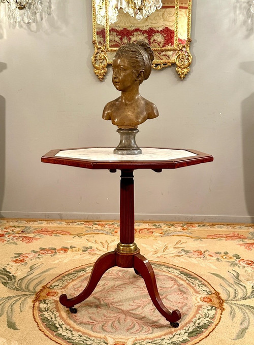 Molitor,  Gueridon Table De Salon En Acajou d'Epoque Louis XVI Vers 1780