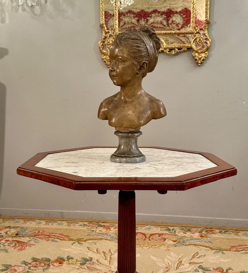 Molitor,  Gueridon Table De Salon En Acajou d'Epoque Louis XVI Vers 1780