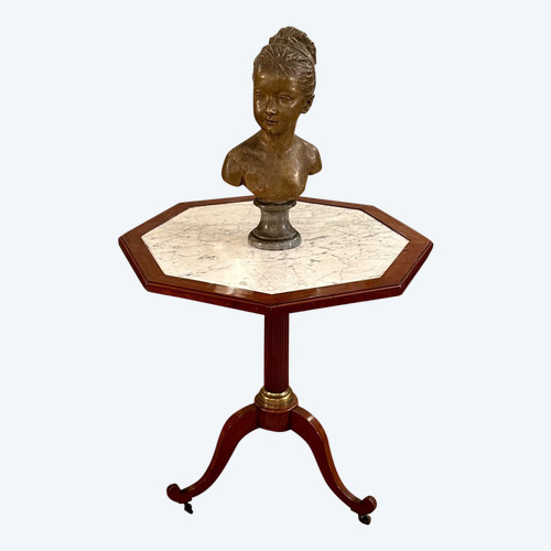 Molitor,  Gueridon Table De Salon En Acajou d'Epoque Louis XVI Vers 1780