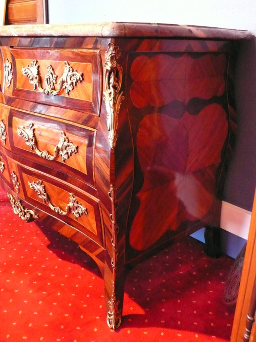 18th century marquetry tomb chest of drawers.