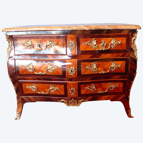 18th century marquetry tomb chest of drawers.