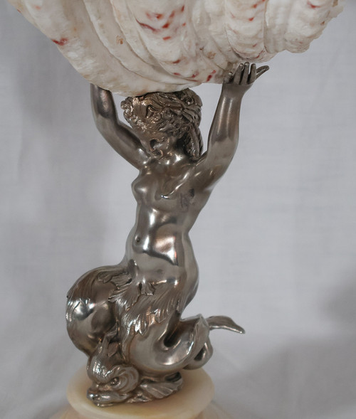 Nereid Stoup With Tridacna Shell 19th Century 