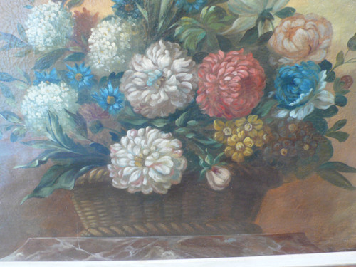 Painting representing flowers from the 19th century.