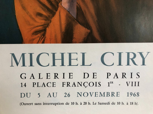 Manifesto Michel Ciry Galleria di Parigi 1968