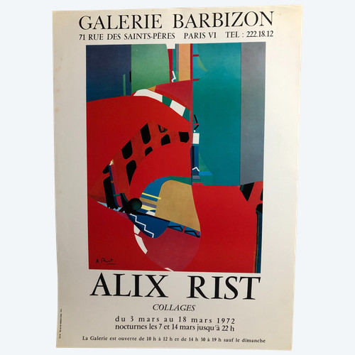 Poster Alix Rist Galerie Barbizon Paris 1972