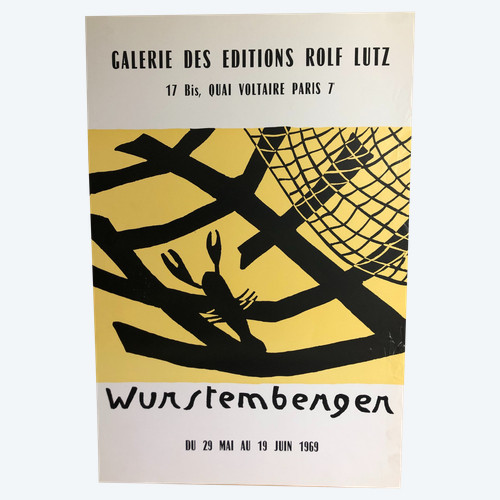 Poster Wurstemberger Galerie des éditions Rolf Lutz Paris 1969