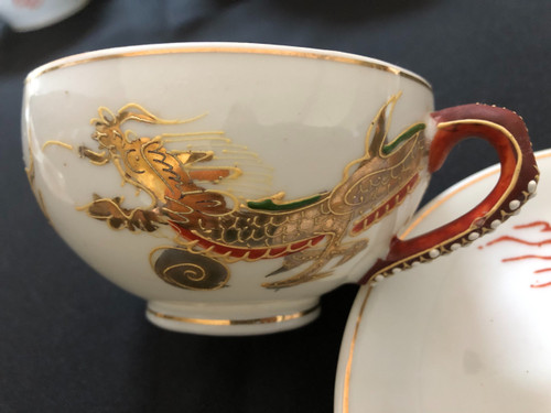 Service à thé en porcelaine du Japon milieu XXème siècle 