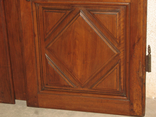 Pair of Louis XIII walnut paneled doors 17th century Périgord origin