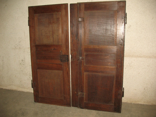 Pair of Louis XIII walnut paneled doors 17th century Périgord origin