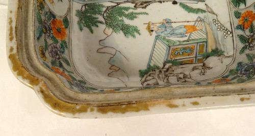 Covered Terrine China Green Family Characters Landscapes 18th century