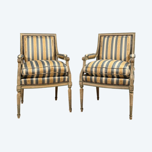 Pair Of Louis XVI Style Fauteuils A La Reine About 1900