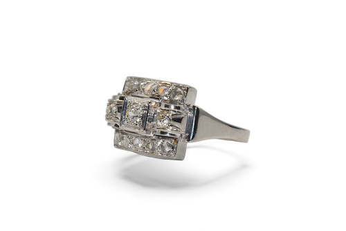 Anello con diamante Art-Deco