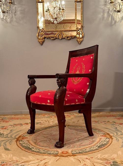 Bernard Molitor, Mahogany armchair Consulate period circa 1800