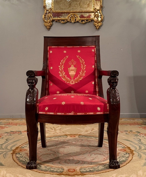 Bernard Molitor, Mahogany armchair Consulate period circa 1800