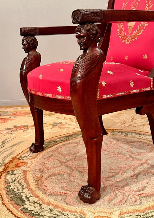 Bernard Molitor, Mahogany armchair Consulate period circa 1800