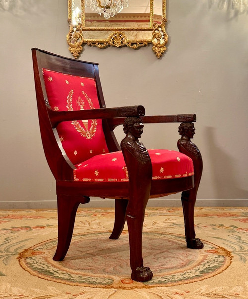 Bernard Molitor, Mahogany armchair Consulate period circa 1800