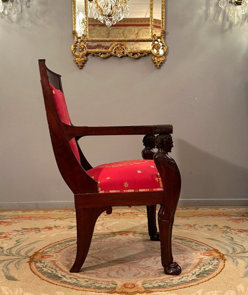 Bernard Molitor, Mahogany armchair Consulate period circa 1800