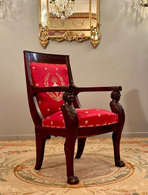 Bernard Molitor, Mahogany armchair Consulate period circa 1800