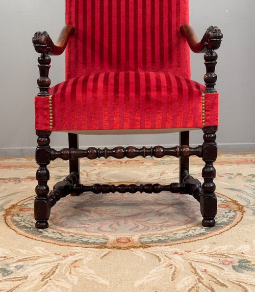 Louis XIV period 17th century walnut armchair