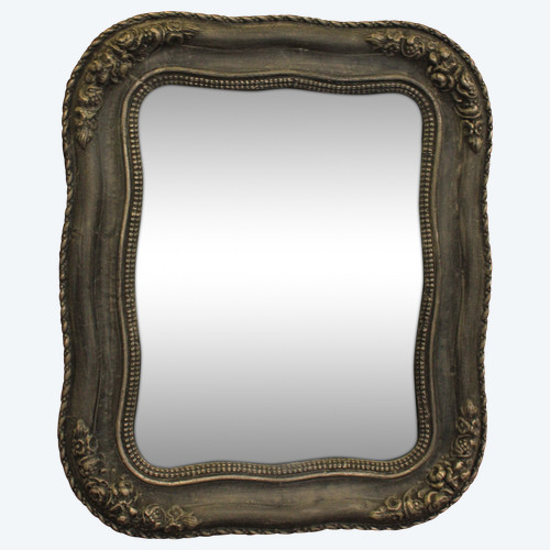 30 X 36 Cm Small Antique Napoleon III Mirror, Mercury Glass