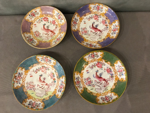 Set di 4 piattini in porcellana Minton del XIX secolo