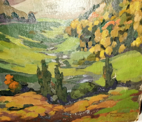 Painting oil on canvas mountain landscape signed Henri MARCHAL (Nancy, 1878-1942)