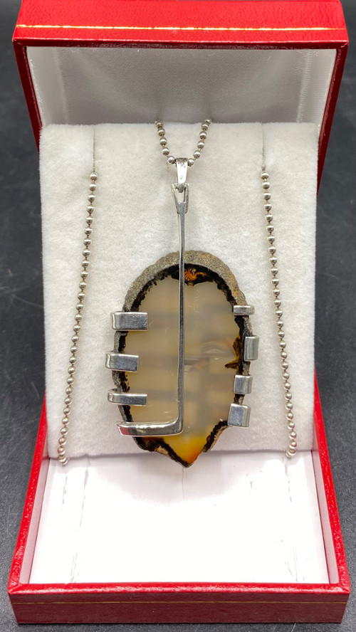 SILVER AGATE PENDANT