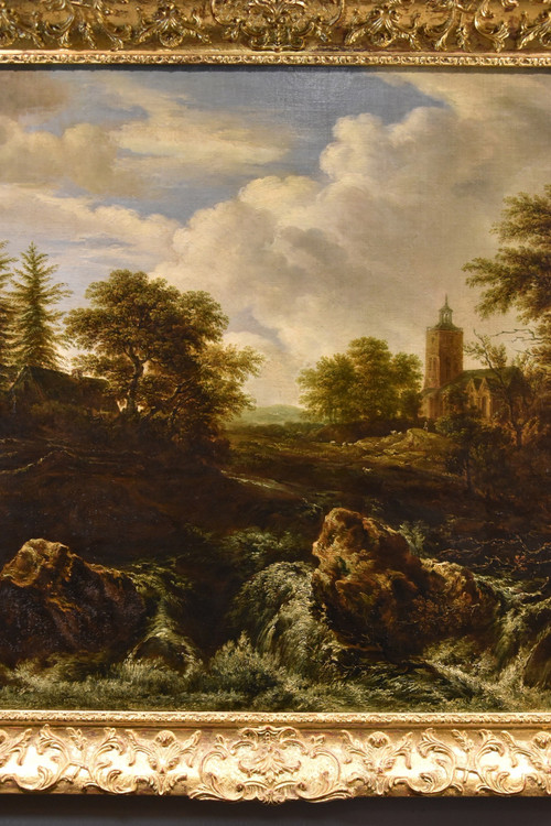 Wooded Landscape With Waterfall, Jacob Van Ruisdael (haarlem 1628-amsterdam 1682) Attributable