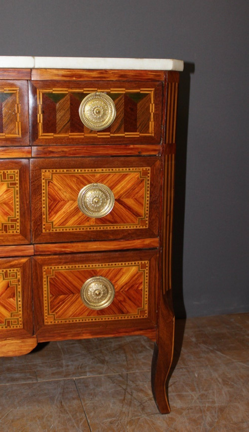 18th Century Transition Inlaid Chest Of Drawers