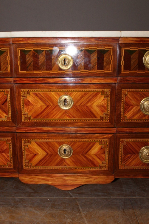 18th Century Transition Inlaid Chest Of Drawers