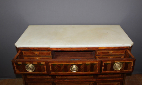 18th Century Transition Inlaid Chest Of Drawers