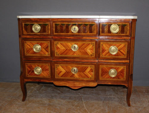 18th Century Transition Inlaid Chest Of Drawers