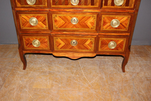 18th Century Transition Inlaid Chest Of Drawers